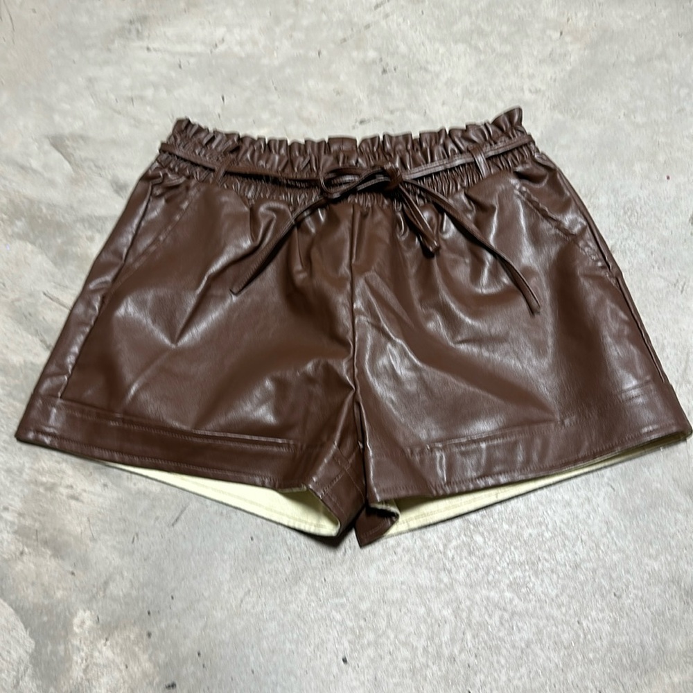 Woman On A Mission Shorts /Adorable pleather shorts /‎ Size L & XL